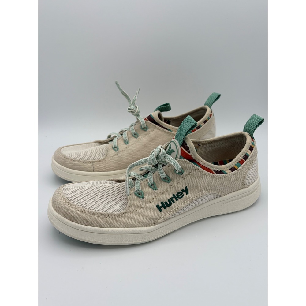 Hurley Castaic Womens Tan Mesh Canvas Low Top Sneakers Size 7M EUC